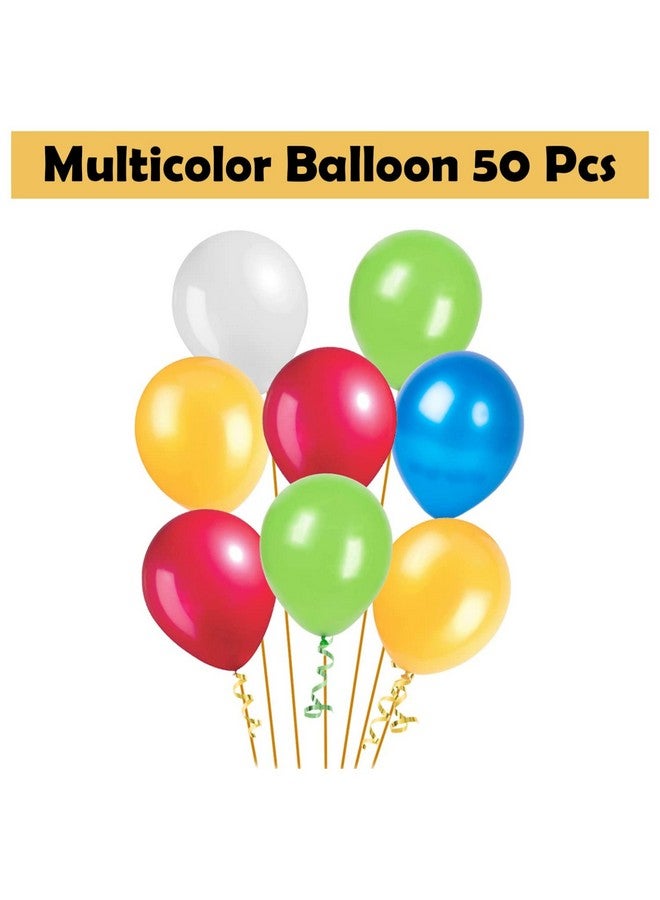 Propsicle Multicolor Metallic Balloon Combo Set Party Decoration 12" Inch Happy Birthday Balloon Kids Rainbow Theme Anniversary Bachelorette Welcome Party - Pack of 50 - Image 2