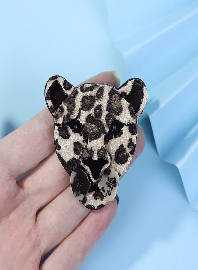 OIDIMS Punk Leopard Brooch for Women Men Gothic Cheetah Lapel Pin Acrylic Animal Badge for Jackets Backpacks Hats Gothic Style Cool Statement Brooches Edgy Unisex Jewelry Clothing Accessories - Image 5