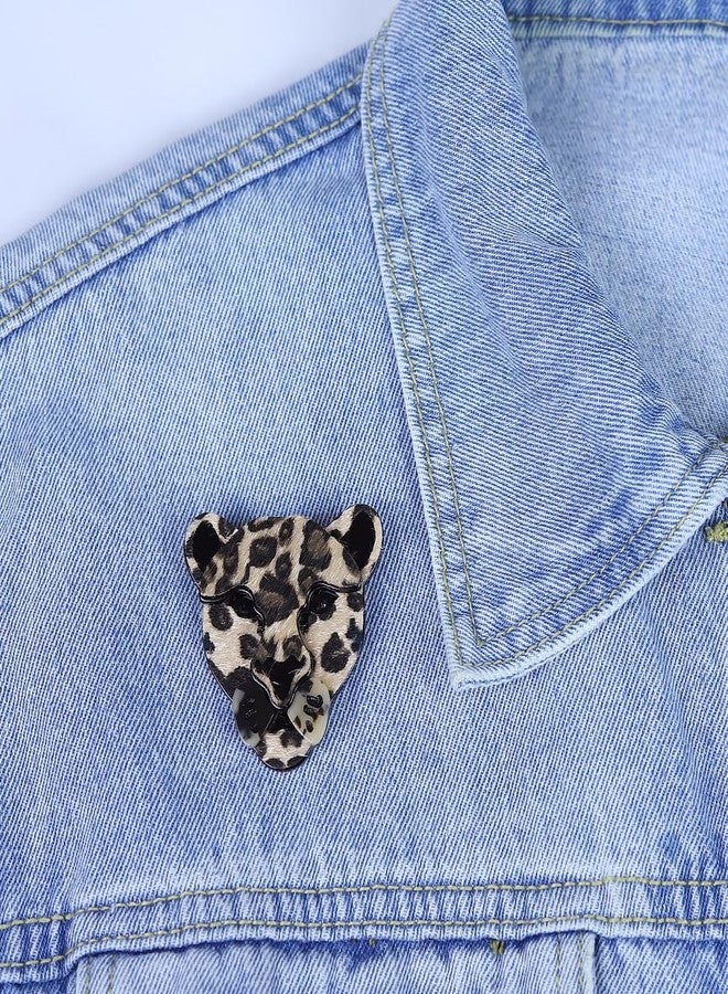 OIDIMS Punk Leopard Brooch for Women Men Gothic Cheetah Lapel Pin Acrylic Animal Badge for Jackets Backpacks Hats Gothic Style Cool Statement Brooches Edgy Unisex Jewelry Clothing Accessories - Image 2