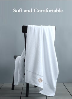 LEOKOR 3PCS Cotton Bath Towel Set Fast Absorbent Skin-friendly and Soft Bath Towel*1PCS and 2PCS Towels White  - Image 4