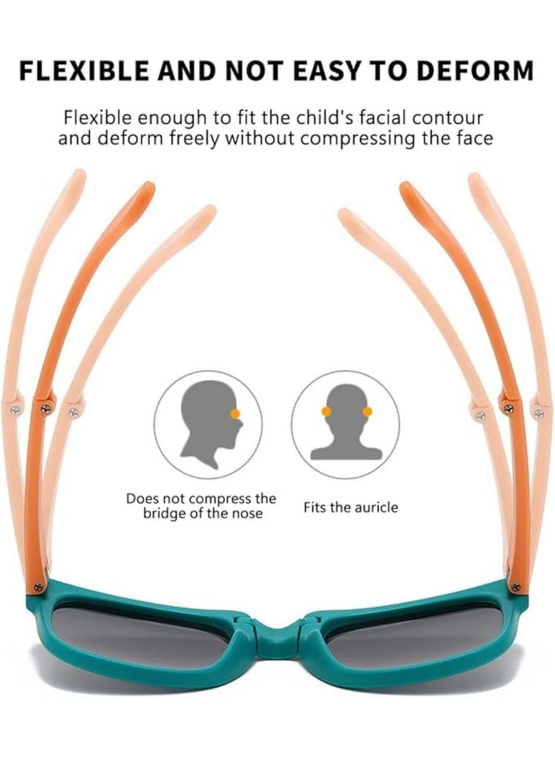 CMGTYYD 2-Pack Kids Sunglasses for Boys & Girls - Foldable UV Protection Glasses for Toddlers Age 2-8, Cute & Durable - Image 3