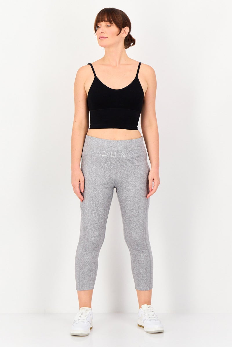KENDALL + KYLIE Women Sportswear Fit Yoga Tights, Grey - Image 4