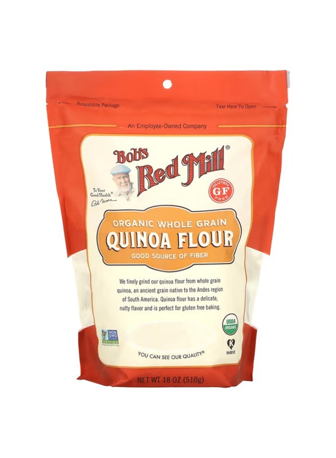 Bob's Red Mill, Organic, Whole Grain Quinoa Flour, 18 oz (510 g)