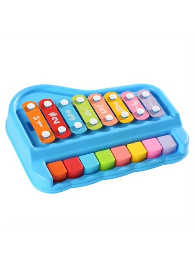 Early Education Multicolor 8-Note Tap & Play Piano/Xylophone 2-in-1 Toy - 6 Sound Modes with Sensitive Keys & Number Learning Function, Multiple Colors Available (Red/Blue/Green/Yellow) - Random Color Delivery  - Image 4