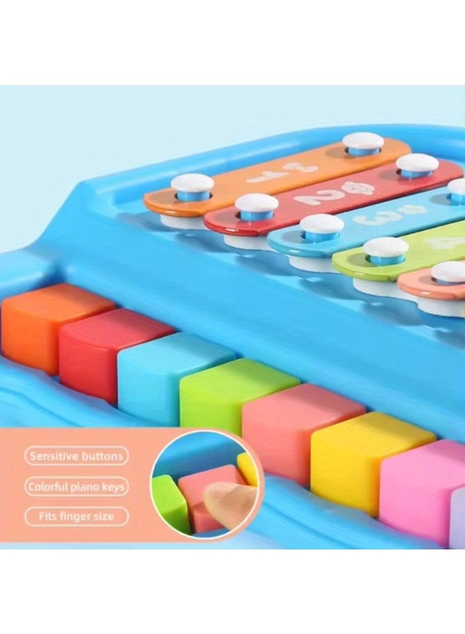 Early Education Multicolor 8-Note Tap & Play Piano/Xylophone 2-in-1 Toy - 6 Sound Modes with Sensitive Keys & Number Learning Function, Multiple Colors Available (Red/Blue/Green/Yellow) - Random Color Delivery  - Image 3