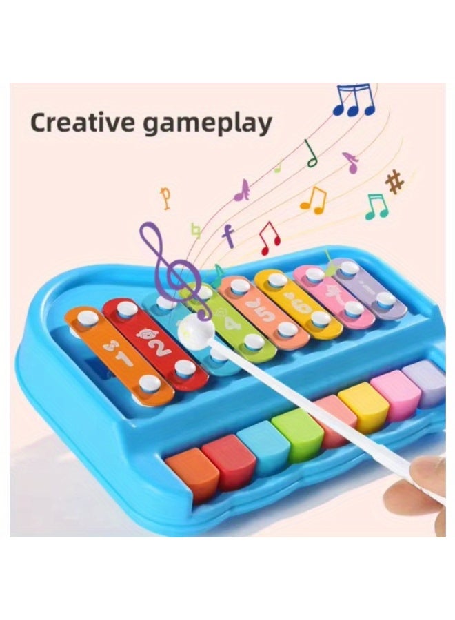 Early Education Multicolor 8-Note Tap & Play Piano/Xylophone 2-in-1 Toy - 6 Sound Modes with Sensitive Keys & Number Learning Function, Multiple Colors Available (Red/Blue/Green/Yellow) - Random Color Delivery  - Image 2