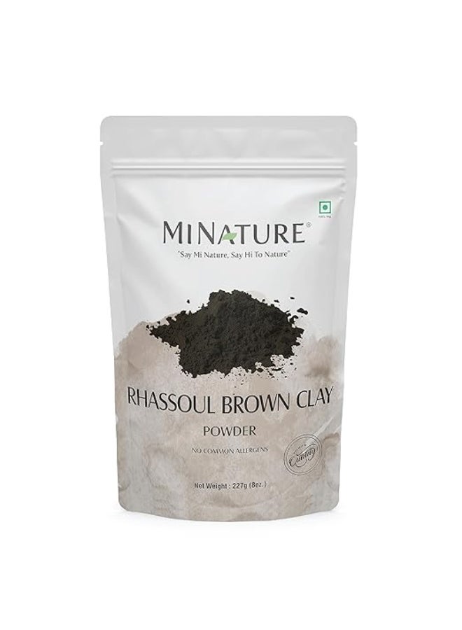 minature mi nature Rhassoul Brown Clay Powder For Fairness Sun-Tan Acne-Spot Face Pack & Hair Pack| All Skin Type & Unisex use| 100% pure & Natural | (227g/1/2 lb/8 Oz) - Image 1