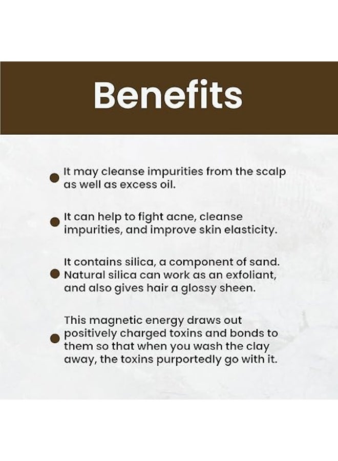 minature mi nature Rhassoul Brown Clay Powder For Fairness Sun-Tan Acne-Spot Face Pack & Hair Pack| All Skin Type & Unisex use| 100% pure & Natural | (227g/1/2 lb/8 Oz) - Image 4