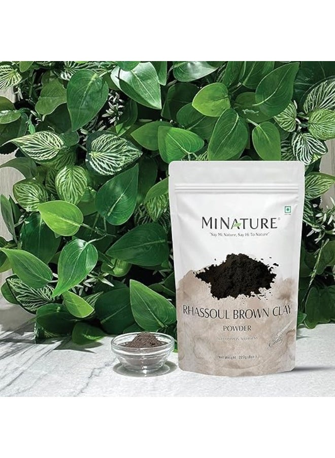 minature mi nature Rhassoul Brown Clay Powder For Fairness Sun-Tan Acne-Spot Face Pack & Hair Pack| All Skin Type & Unisex use| 100% pure & Natural | (227g/1/2 lb/8 Oz) - Image 2