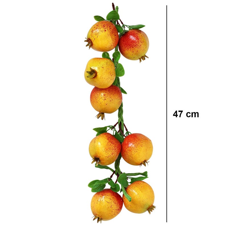 Crystu Artificial Pomegranate Fruits for Decoration with Hanging Pomegranate Artificial Fruits Home Decor Artificial Fruits for Decoration Pack of 2 pc - Image 4