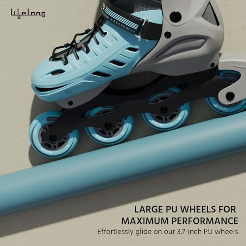 Lifelong Skating Shoes - Roller Skate Shoes - 4 Wheels Inline Skates - Skating Shoes for Boys & Girls - Skate Scooter - Liner Skates - Roller Shoes - 1 Pair of Skates, Blue, S (20.5-23 cm) - Image 2