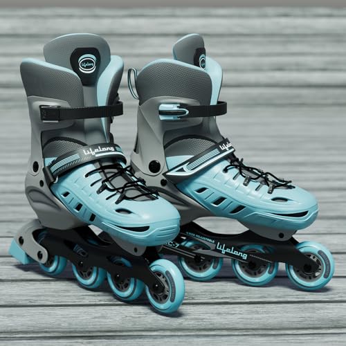 Lifelong Skating Shoes - Roller Skate Shoes - 4 Wheels Inline Skates - Skating Shoes for Boys & Girls - Skate Scooter - Liner Skates - Roller Shoes - 1 Pair of Skates, Blue, S (20.5-23 cm) - Image 1