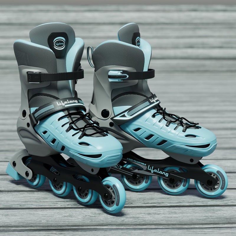 Lifelong Skating Shoes - Roller Skate Shoes - 4 Wheels Inline Skates - Skating Shoes for Boys & Girls - Skate Scooter - Liner Skates - Roller Shoes - 1 Pair of Skates, Blue, S (20.5-23 cm) - Image 4
