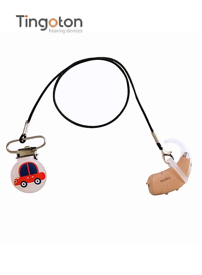 Tingoton BTE Hearing Aid Accessory Anti-Loss Strap for Children with Car Badge Design, Lanyard Protective Case, Single-Ear Wear  - Image 1