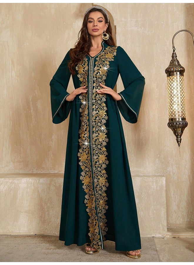 Madam Uniq Middle Eastern Muslim Ethnic Style Long Dress Robe - Image 1
