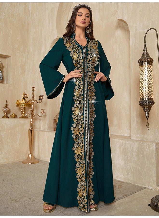Madam Uniq Middle Eastern Muslim Ethnic Style Long Dress Robe - Image 5