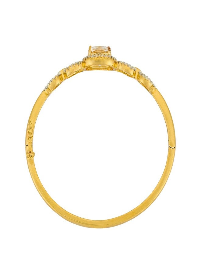 KUSHAL'S Fashion Jewellery White Rodium-Gold Polished Copper Zircon Kada, Best for Casual Wear & Special Occasion- 454232 - Image 4