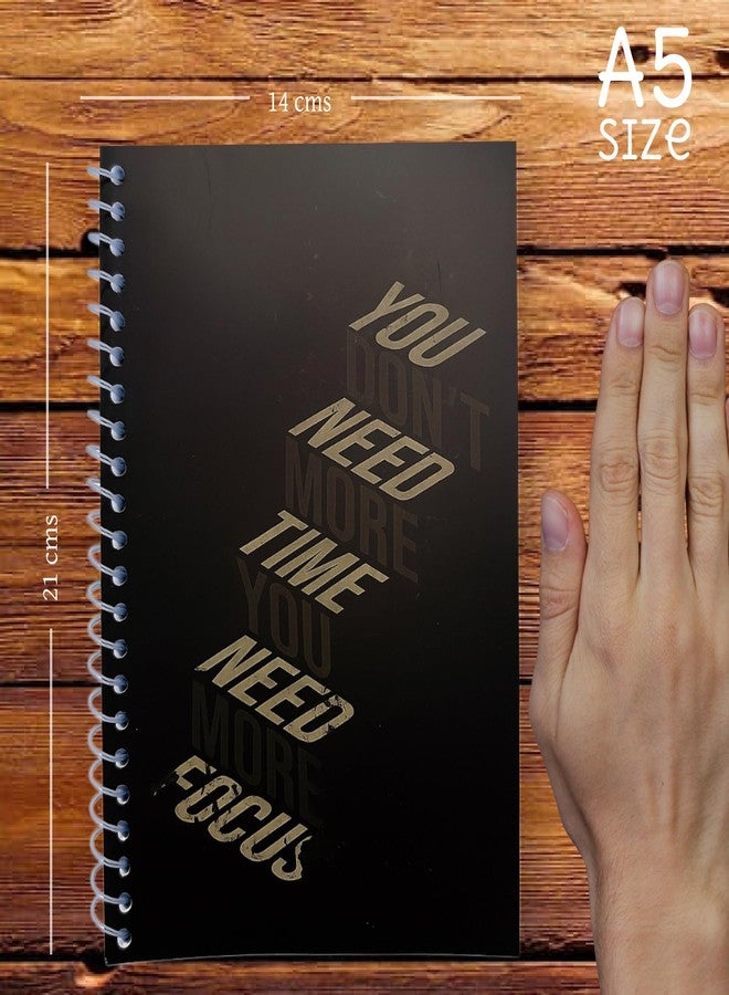 Spectrum A5 Spiral Notebooks, Black, Ruled Paper, 150 Pages, 100 GSM, Pack of 2, Flat-Lay Design with Safety Corners, 21x14 cm - Image 3