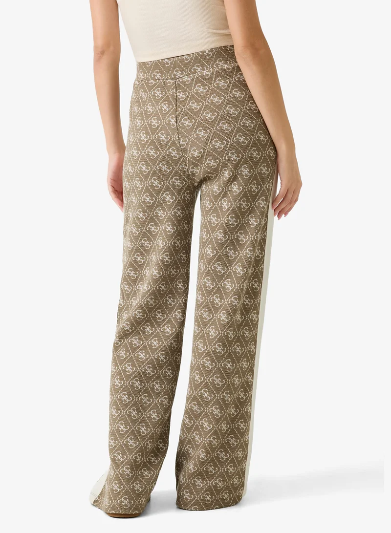 جس 4G Rhombus Jacquard Straight Trouser