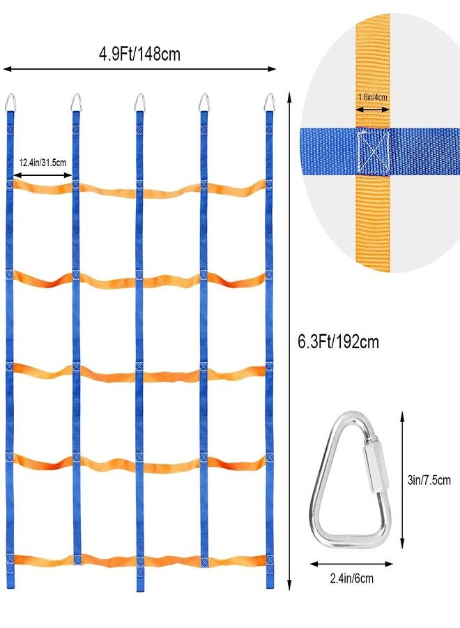TOPNEW Climbing Net for Kids Outdoor, Portable Cargo Net Rope Ladder Monkey Bars for Swing Set, Jungle Gyms, Ninja Warrior Style Obstacle Courses for Outdoor Treehouse - Image 4