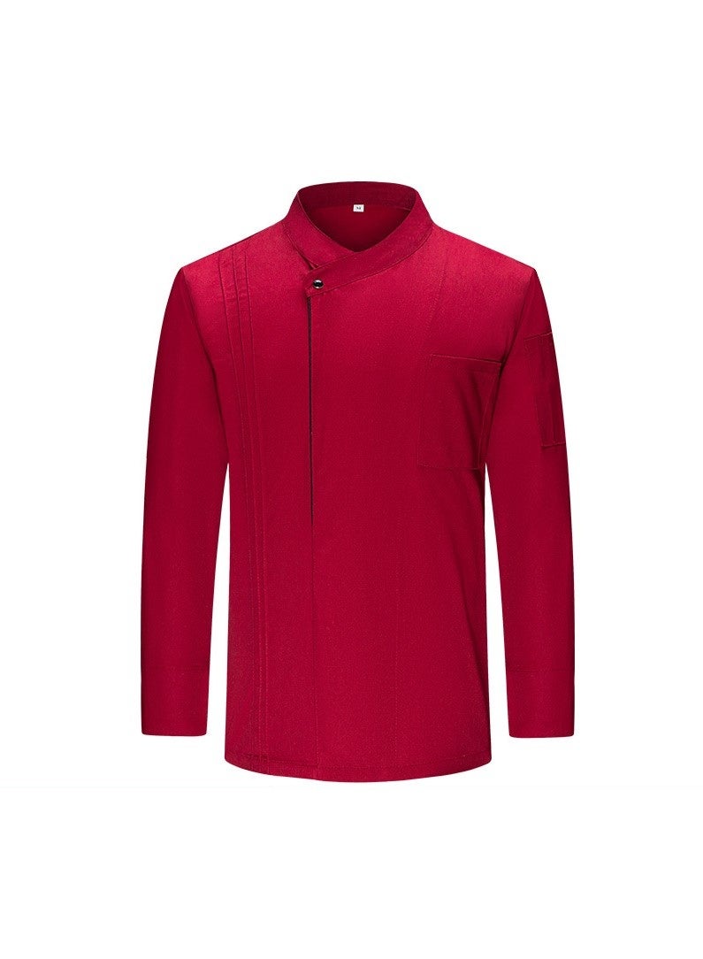 NIBEMINENT Men full Sleeve Chef uniform Restaurant Cook Chef Coat Kitchen Work Uniform Waiter Hotel Clothes  - Image 1
