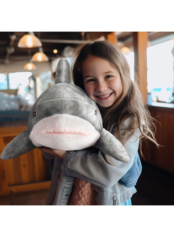 MUPI Shark Plush 11” Shark Stuffed Animal Shark Pillow Stuffed Shark Shark Toy Shark Ocean Stuffed Animal Big Plush Large Stuffed Shark Shark Doll Sea Animal（Grey） - Image 3