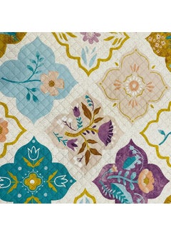 Subtlespreads Subtlespreads Premium Cotton Feel Quilted Bedcover for Double Bed King Size with 2 Quilted Pillow Covers Decorative Bed CoverQuilted Bedspread Bedsheet Multicolor Geometric  - Image 3
