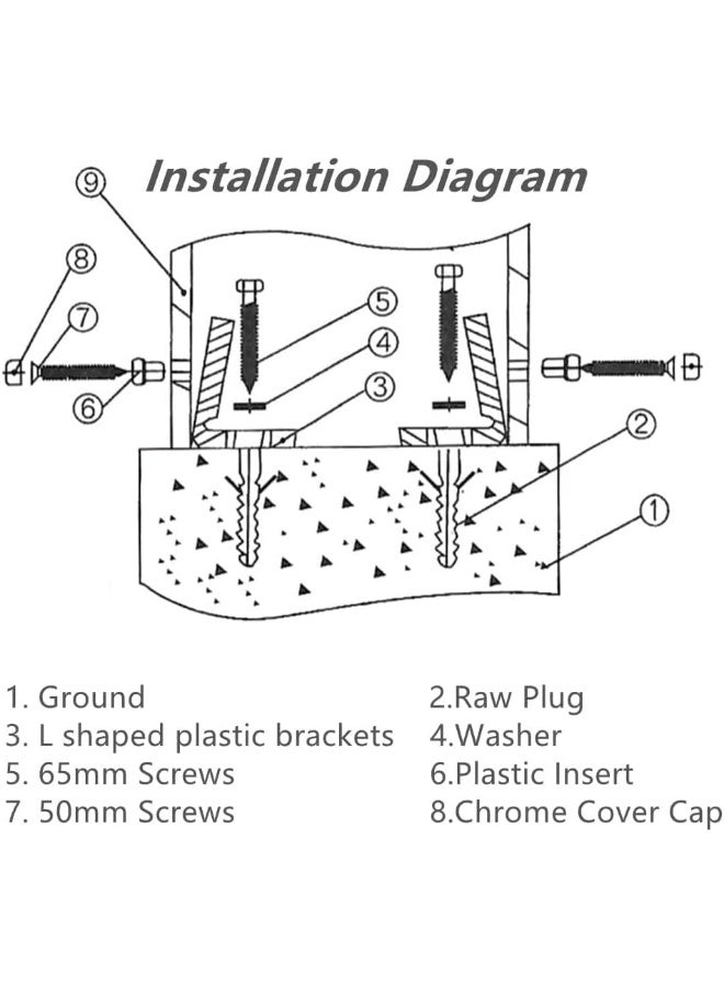 Biella Floor Toilet Pan Fixing Kit - L-Shaped Bolts, Repair Brackets And Screws For Secure Installation Of Toilets, Bidets, And Bathroom Fixtures - Image 3
