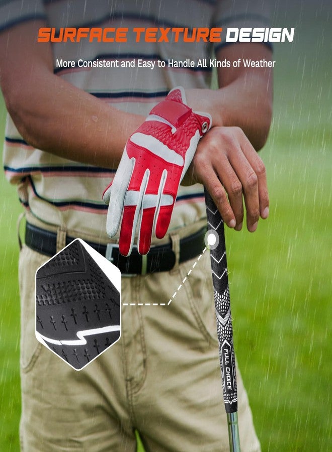 Full Choice Rubber Golf Club Grips - Advanced Texture Control and High Feedback, Traction, & Non-Slip Design for All-Weather Firm Control, Superior Comfort & Responsiveness Grip Set,4 Colors(13 Grips Solvent Kit) - Image 3