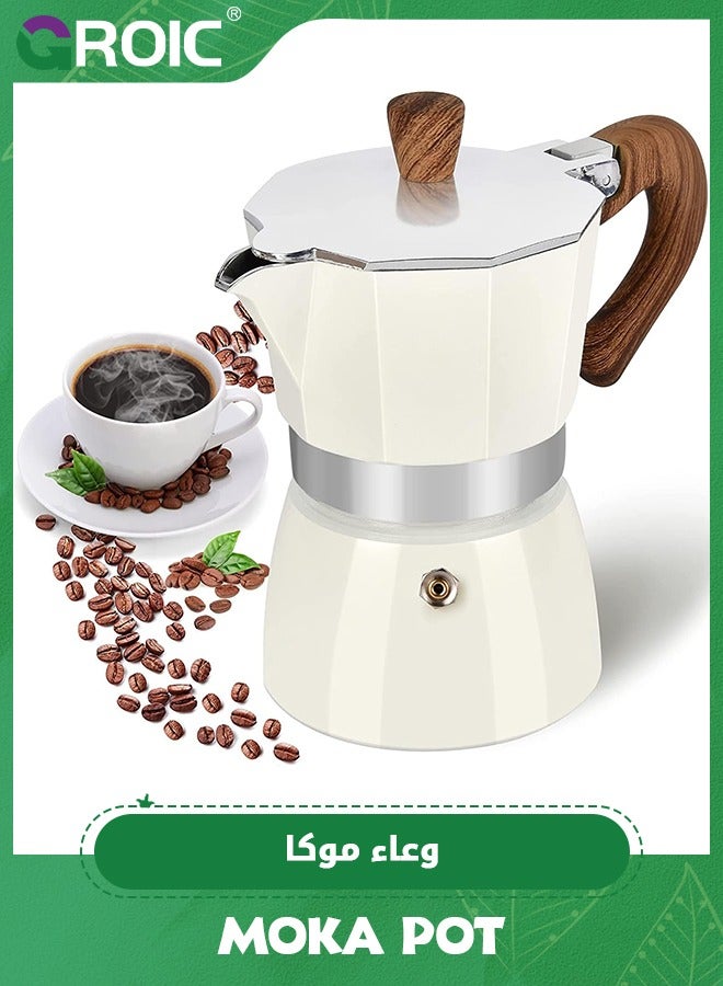 GROIC Stovetop Espresso Maker, Moka Pot Manual Cuban Coffee Percolator Machine Premium Aluminum Moka Italian Espresso Greca Coffee Maker - 3 CUP 150ML  - Image 1