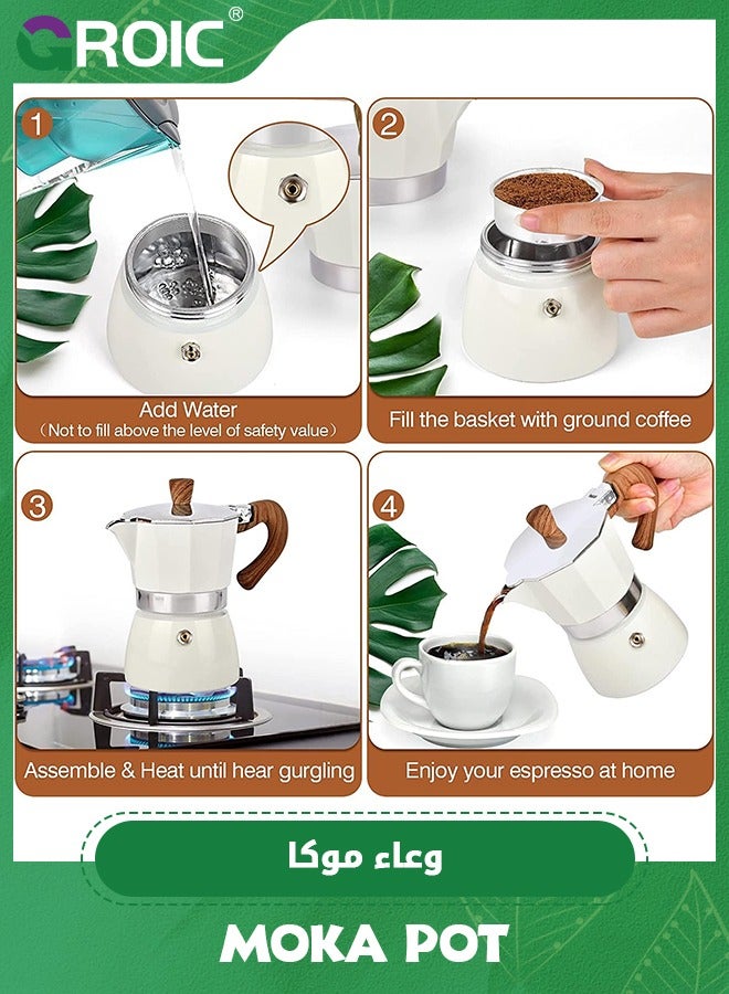 GROIC Stovetop Espresso Maker, Moka Pot Manual Cuban Coffee Percolator Machine Premium Aluminum Moka Italian Espresso Greca Coffee Maker - 3 CUP 150ML  - Image 5