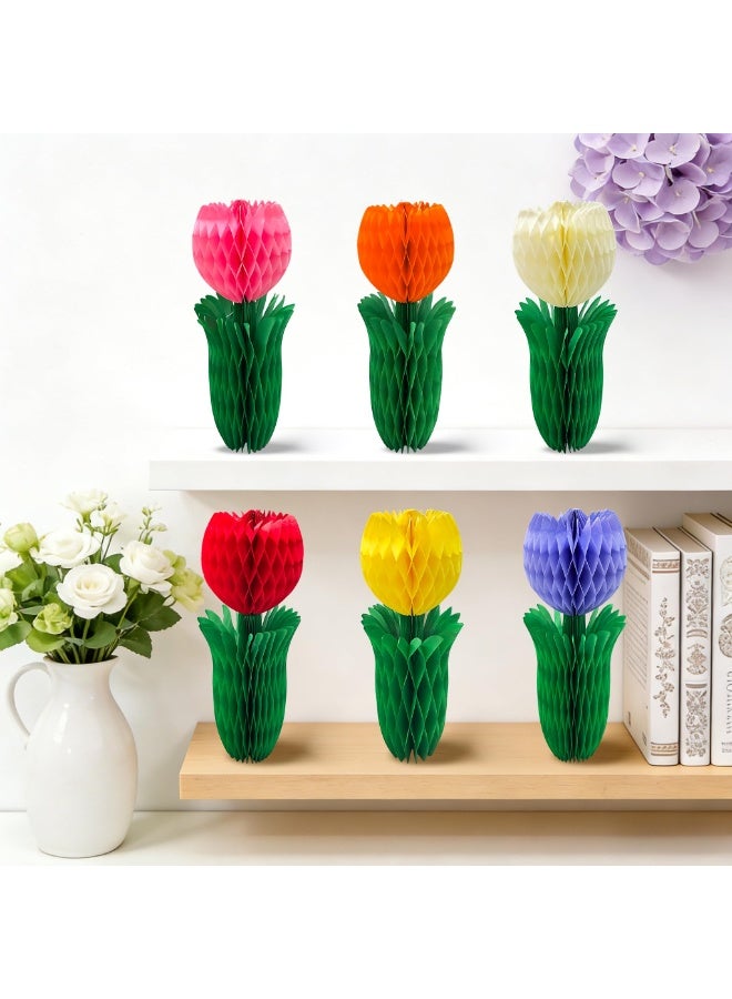 3 Pcs 3D Tulip Honeycomb Centerpieces | Spring Flower Table Decor for Home Mother's Day Garden - Image 4