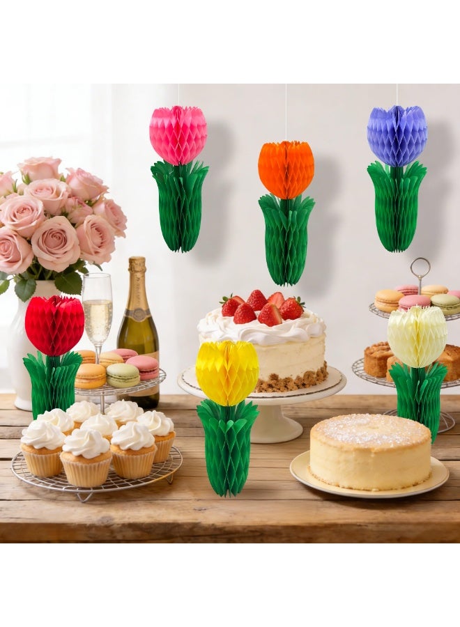 3 Pcs 3D Tulip Honeycomb Centerpieces | Spring Flower Table Decor for Home Mother's Day Garden - Image 5