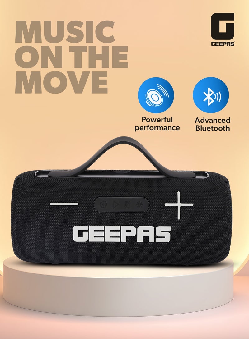 GEEPAS Water Resistant Bluetooth Speaker- GMS11201/ 5-7 Hours Playtime, TF, USB, AUX/ Rechargeable Battery, Enhanced Quality, Portable Party Vibes/ RGB Light Effects, Perfect for Parties, Picnics, Entertainment, etc. - Image 2