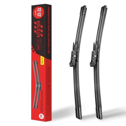 BERG REGEN® 22 inch-2 Pack Silicone Windshield Wiper Blades Replacement for Chevy Silverado Tahoe Avalanche Suburban 13-08 GMC Sierra Yukon Cadillac Escalade EXT ESV SLK SLC Wiper Blades - Pinch Tab - Image 1