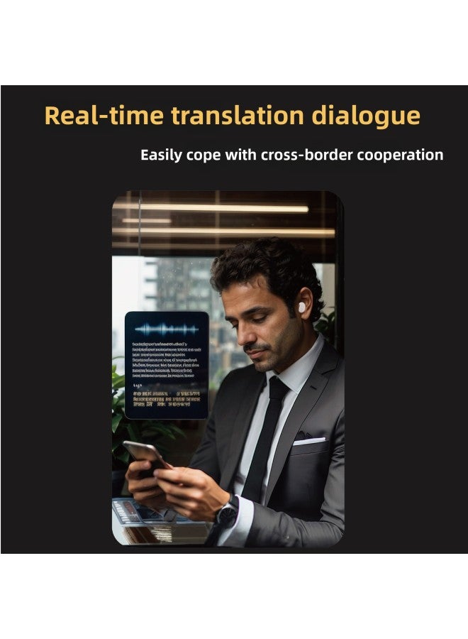 16-channel Digital Bluetooth Translation Headset Intelligent Noise Reduction Multi-mode Binaural Wearing In-ear Hearing Aids-Color:White  - Image 2