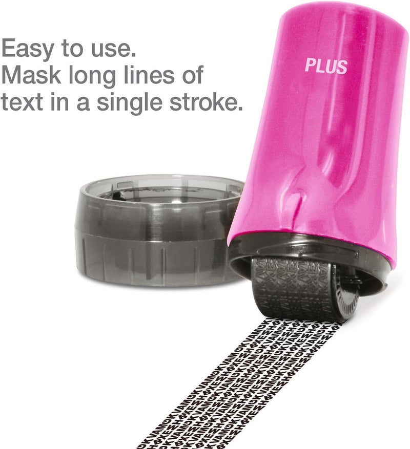 Plus Guard Your ID Security Stamp Wide Roller 2-Piece Kit, Pink, Blockout Address Cover, Faster Alternative to Shredder - Image 3