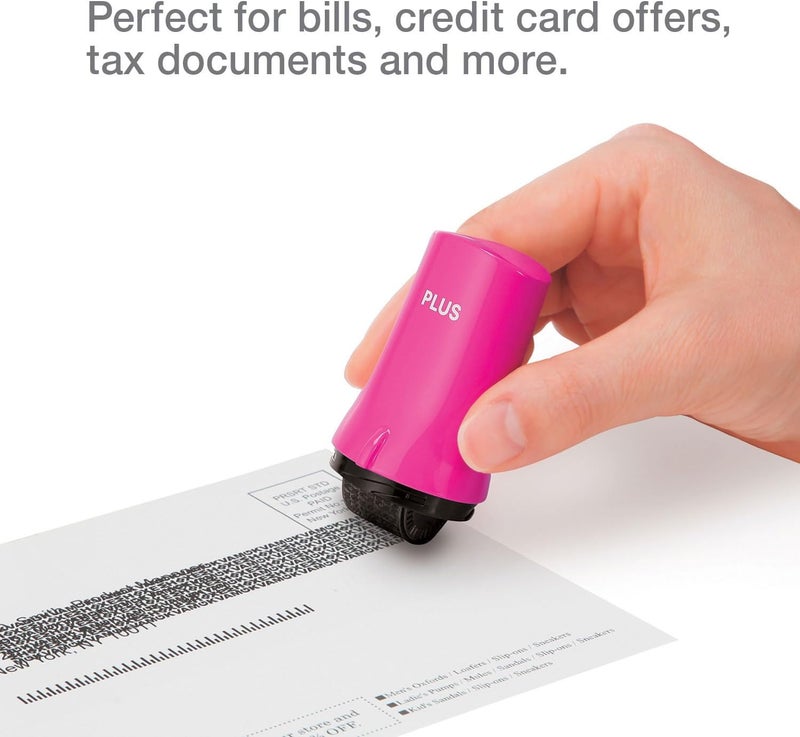 Plus Guard Your ID Security Stamp Wide Roller 2-Piece Kit, Pink, Blockout Address Cover, Faster Alternative to Shredder - Image 4
