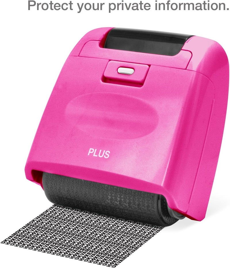 Plus Guard Your ID Security Stamp Wide Roller 2-Piece Kit, Pink, Blockout Address Cover, Faster Alternative to Shredder - Image 2