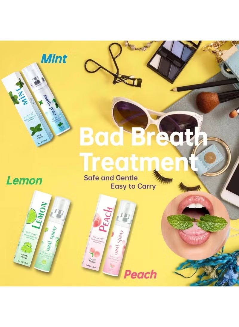 BOAE 3 Count Fruit Mint Mouth Spray, Breath Spray for Adults, Bad Breath Treatment Oral Breath Spray, Breath Freshener for Bad Breath Mouth Spray, Dry Mouth Spray, (0.7OZ/20ML) - Image 4