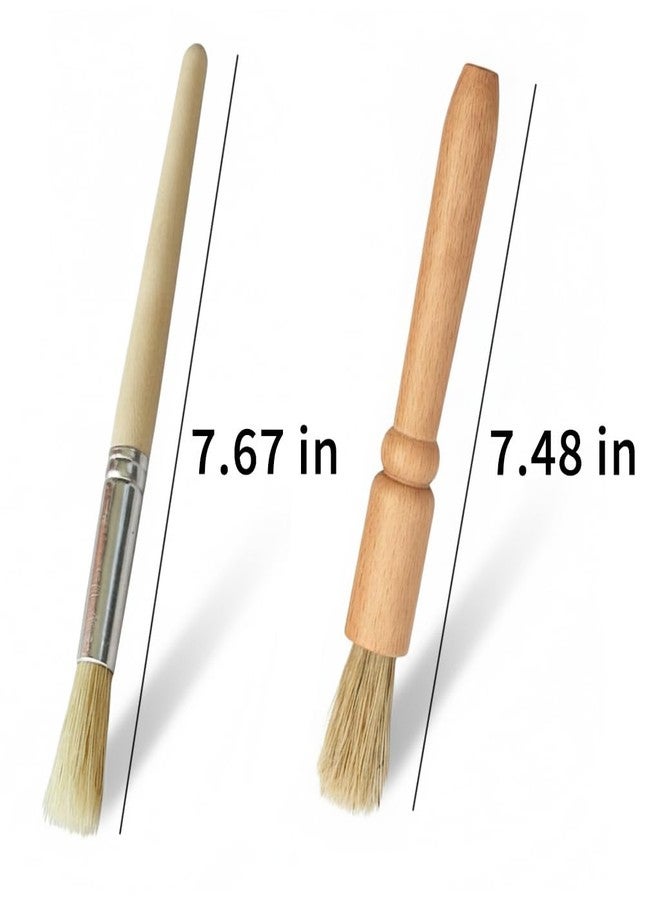 VBHHY Coffee Grinder Cleaning Brush 2Pcs, Wood Handle & Natural Bristles Wood Dusting Espresso Brush Accessories for Bean Grain Coffee Tool Barista Home Kitchen - Image 2