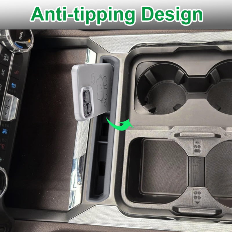 PIMCAR Truck Phone Holder for 2023 2024 2025 2026 Ford F250 F350 F450 F550 Pocket Insert Organizer with USB Hole, Premium Silicone Anti-Tipping Phone Stand, Super Duty OEM Accessories - Image 2