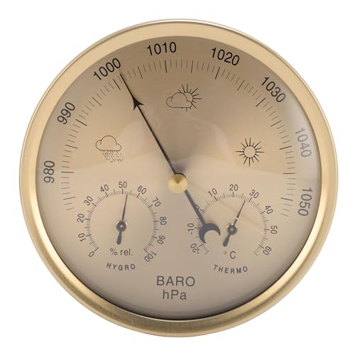 NOENNULL Wall Hanging 3 in 1 Barometer Weather Station Thermometer Barometer Hygrometer Accurate Weather Station for Home and Office Indoor and Outdoor Use - Image 1