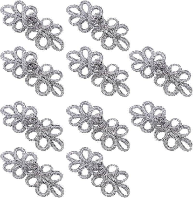10pcs Silver Handmade Chinese Knot Buttons Decorative Cheongsam Sewing Fasteners for Clothing Suit Accessories Box Packaging - Image 1