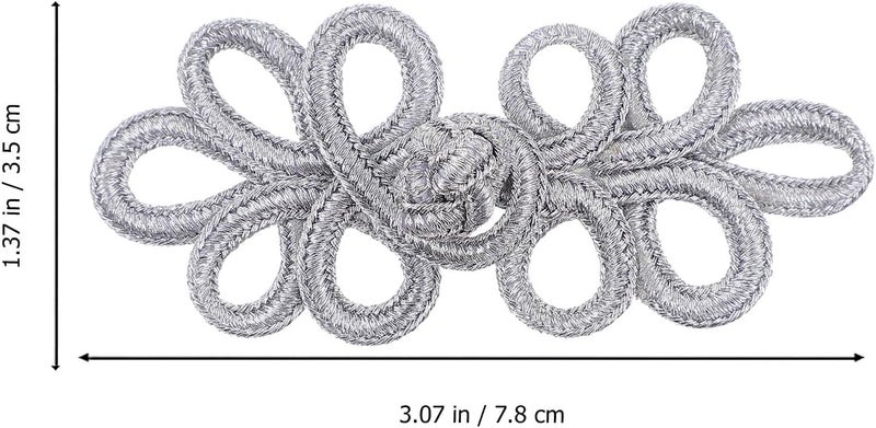 10pcs Silver Handmade Chinese Knot Buttons Decorative Cheongsam Sewing Fasteners for Clothing Suit Accessories Box Packaging - Image 2