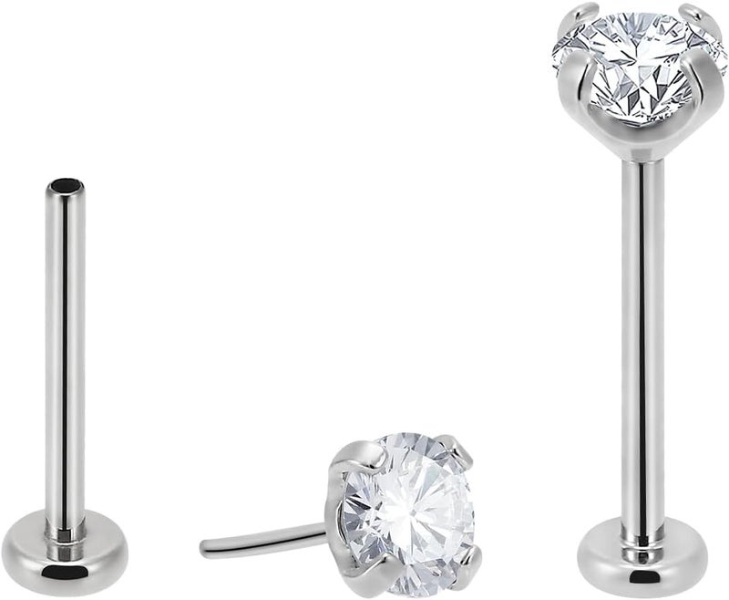 NewkeepsR 20g/18g/16g G23 Titanium Press Fit Threadless Push Pop in Labret Lip Monroe Tragus Earring Stud Piercing - Image 1