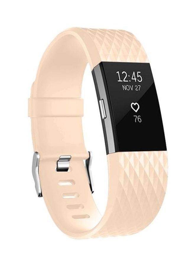 NIBEMINENT Replacement Strap Band Diamond Pattern for FITBIT Charge 2 Light Pink - Image 1