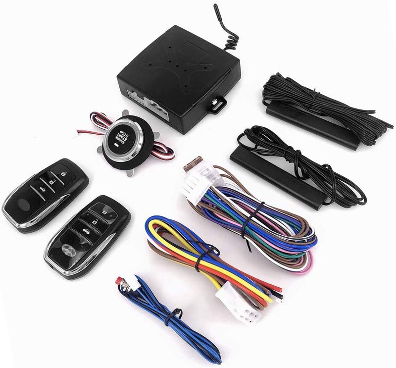 3T6B Passive Keyless Entry System for DC12V Universal Cars, PKE Engine Starter Push Button Vehicles Start/Stop Kit Safe Lock with 2 Smart Key - Image 1