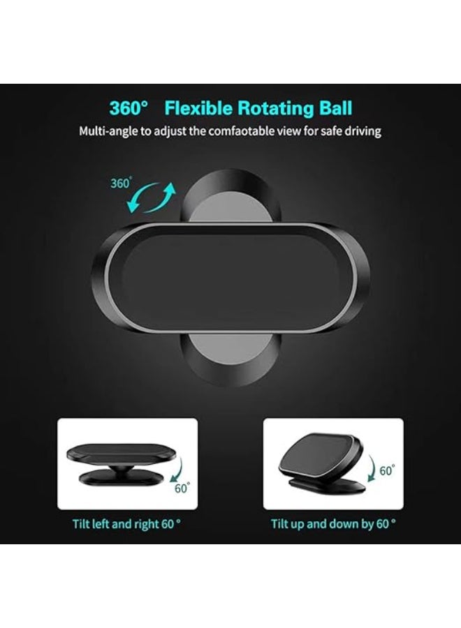 Magnetic Phone Mount for Car Strong Magnet Car Phone Holder Car Mount 360° Adjustable Universal Dashboard Holder Fits iPhone Samsung All Smartphones with Adhesive-Black - Image 2