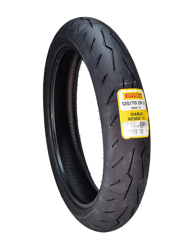 PIRELLI إطارات دراجة نارية بيريلي ديابلو روسو IV 120/70ZR17 أمامي روسو 4 سوبر سبورت - 120/70-17 فردي - Image 5